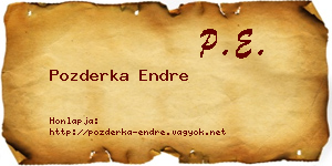 Pozderka Endre névjegykártya